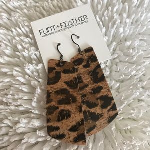 Leopard Faux Leather Earrings